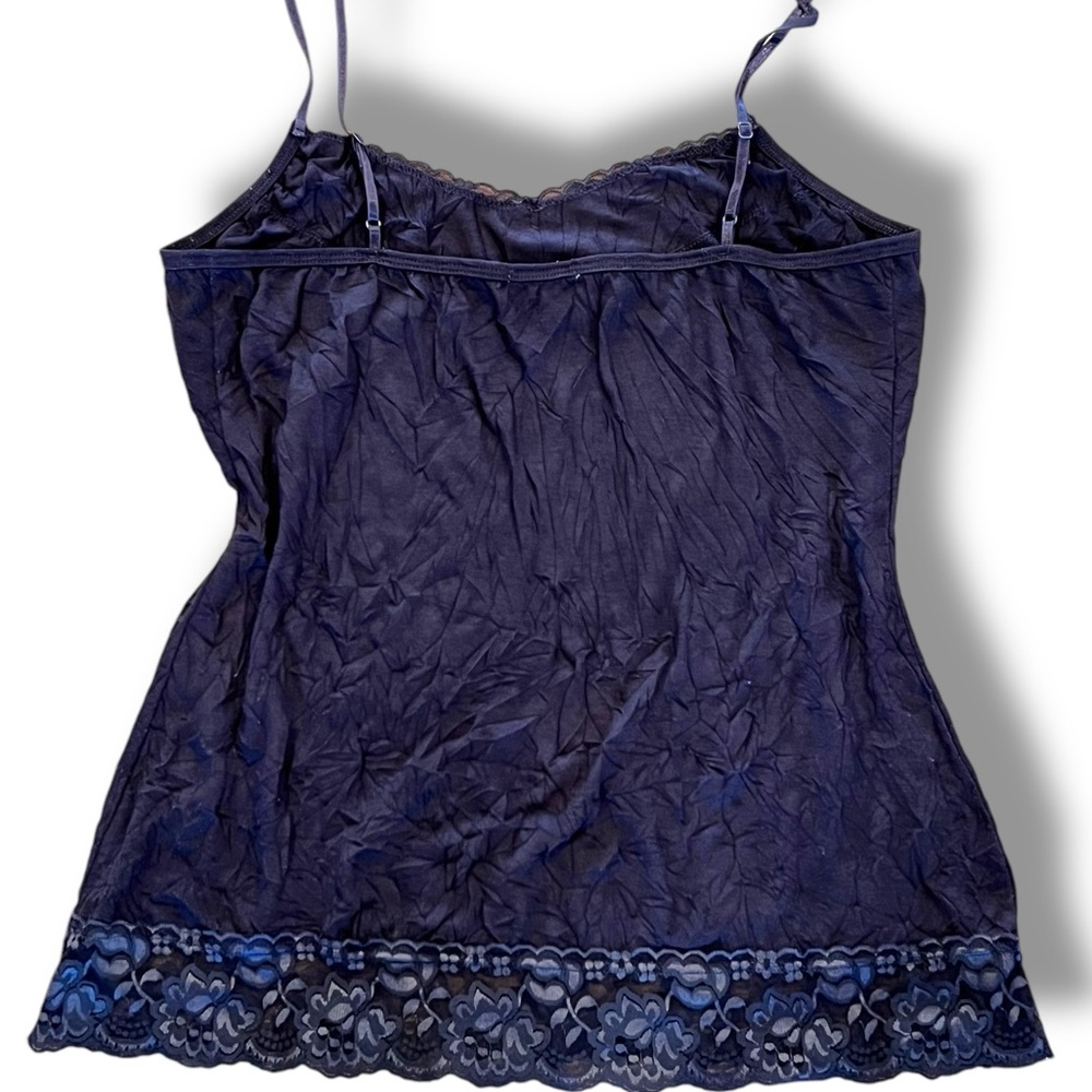 Cami Tank L Gray/Blue Lace Top Bottom ASO Elena Gilbert Fairy Goth New Y2k vtg - Picture 2 of 8